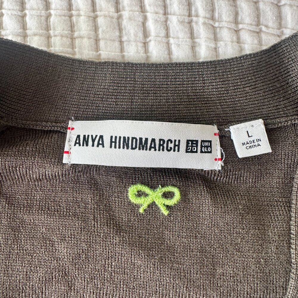 Anya Hindmarch x UNIQLO 100% Wool Cardigan Limited Edition Olive Green - L - Picture 2 of 7